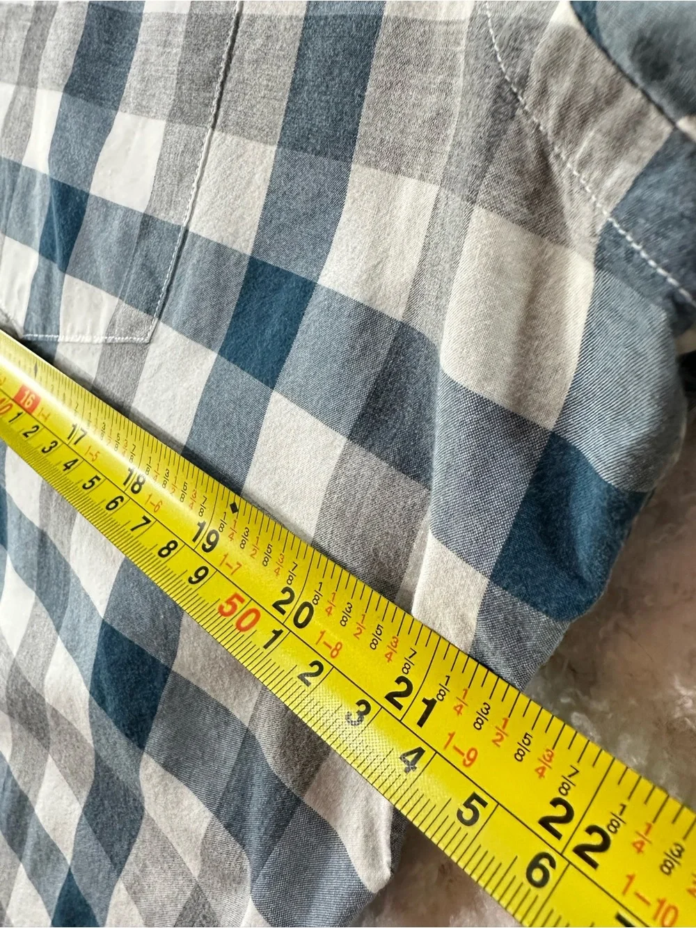Banana Republic Blue and Gray Plaid Button-Down Shirt